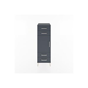 Hyperion Dolap 2 Raflı 4 Çekmeceli Tek Kapaklı 44x44x134 Antrasit-antrasit