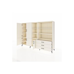 Hyperion Dolap 11 Raflı 3 Çekmeceli 5 Kapaklı 220x44x163 Aytaşı-aytaşı