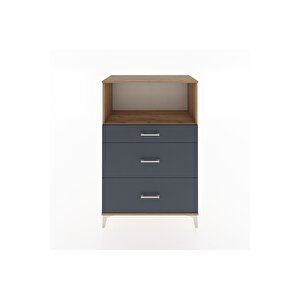 Hyperion Dolap Tek Raflı 3 Çekmeceli 88x44x134 Çam-antrasit