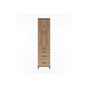 Hyperion Dolap 4 Raflı 4 Çekmeceli 2 Kapaklı 60x44x243 Antrasit-çam