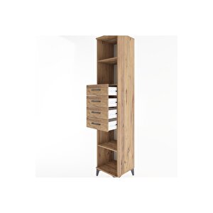 Hyperion Dolap 3 Raflı 4 Çekmeceli 44x44x221 Çam-çam