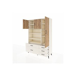 Hyperion Dolap 9 Raflı 5 Çekmeceli 3 Kapaklı 132x44x195 Aytaşı-çam/aytaşı