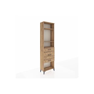 Arges Dolap 3 Raflı 3 Çekmeceli 60x30x221 Çam-çam