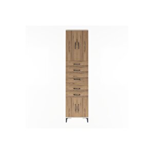 Arges Dolap 2 Raflı 5 Çekmeceli 4 Kapaklı 60x30x243 Aytaşı-çam