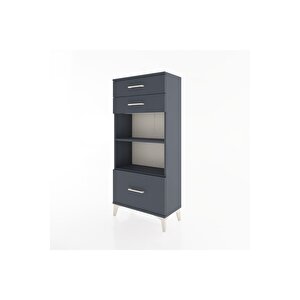Hyperion Dolap 2 Raflı 3 Çekmeceli 60x44x134 Antrasit-antrasit