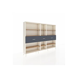 Arges Dolap 9 Raflı 3 Çekmeceli  220x30x163 Aytaşı-çam/antrasit