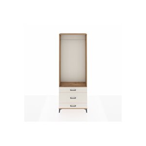 Arges Dolap Tek Raflı 3 Çekmeceli Tek Askılı 88x30x243 Çam-aytaşı