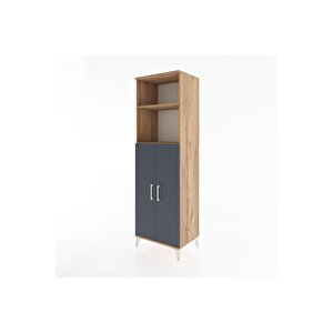 Hyperion Dolap 4 Raflı 2 Kapaklı 60x44x195 Çam-antrasit