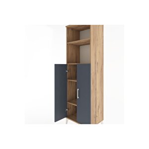 Hyperion Dolap 4 Raflı 2 Kapaklı 60x44x195 Çam-antrasit