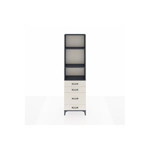 Arges Dolap 3 Raflı 4 Çekmeceli 60x30x221 Antrasit-aytaşı