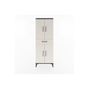 Arges Dolap 3 Raflı Tek Çekmeceli 4 Kapaklı 60x30x163 Antrasit-aytaşı