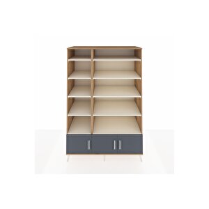 Kronos Dolap 10 Raflı 3 Kapaklı 132x59x195 Çam-antrasit/aytaşı