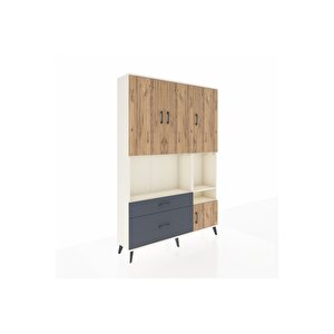 Arges Dolap 7 Raflı 2 Çekmeceli 4 Kapaklı 132x30x195 Aytaşı-çam/antrasit