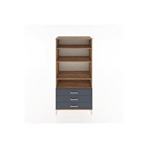 Hyperion Dolap Tek Raflı 7 Çekmeceli 88x44x182 Çam-antrasit