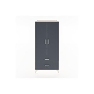 Hyperion Dolap 4 Raflı 2 Çekmeceli 2 Kapaklı 88x44x195 Aytaşı-antrasit