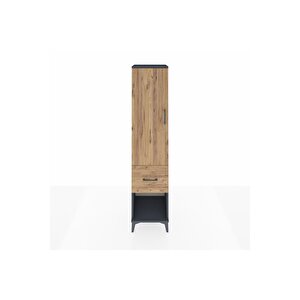 Hyperion Dolap 2 Raflı Tek Çekmeceli Tek Askılı 44x44x195 Antrasit-çam