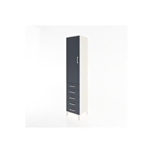 Hyperion Dolap 3 Raflı 5 Çekmeceli Tek Kapaklı 44x44x221 Aytaşı-antrasit