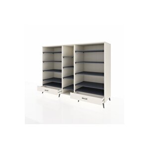 Kronos Dolap 14 Raflı 2 Çekmeceli  220x59x163 Aytaşı-antrasit/aytaşı