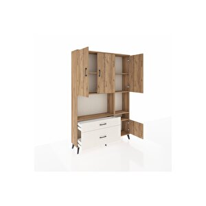 Arges Dolap 7 Raflı 2 Çekmeceli 4 Kapaklı 132x30x195 Çam-çam/aytaşı