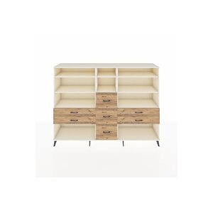 Hyperion Dolap 8 Raflı 7 Çekmeceli  220x44x163 Aytaşı-aytaşı/çam