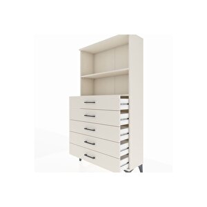 Arges Dolap 2 Raflı 5 Çekmeceli 88x30x163 Aytaşı-aytaşı