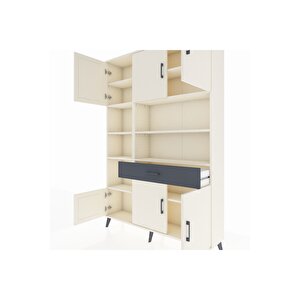 Arges Dolap 10 Raflı Tek Çekmeceli 6 Kapaklı 132x30x195 Aytaşı-aytaşı/antrasit