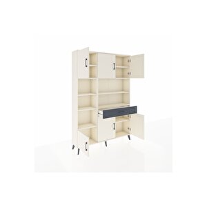 Arges Dolap 10 Raflı Tek Çekmeceli 6 Kapaklı 132x30x195 Aytaşı-aytaşı/antrasit