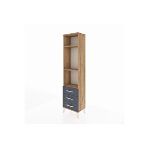 Arges Dolap 3 Raflı 3 Çekmeceli 44x30x182 Çam-antrasit