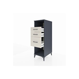 Kronos Dolap Tek Raflı 3 Çekmeceli 44x59x134 Antrasit-aytaşı