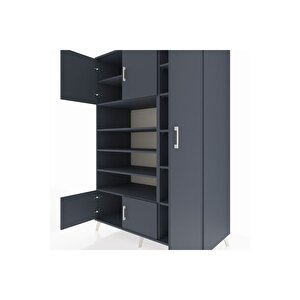 Kronos Dolap 11 Raflı 5 Kapaklı 132x59x195 Antrasit-antrasit/antrasit