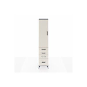 Arges Dolap 2 Raflı 4 Çekmeceli Tek Askılı 44x30x221 Antrasit-aytaşı