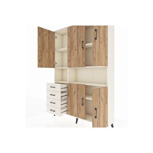 Arges Dolap 7 Raflı 4 Çekmeceli 5 Kapaklı 132x30x195 Aytaşı-çam/aytaşı