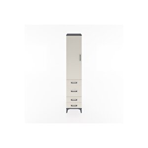 Hyperion Dolap 2 Raflı 4 Çekmeceli Tek Askılı 44x44x221 Antrasit-aytaşı