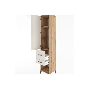 Hyperion Dolap 3 Raflı 2 Çekmeceli Tek Kapaklı 44x44x221 Çam-aytaşı