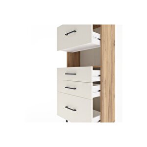 Arges Dolap Tek Raflı 4 Çekmeceli 60x30x134 Çam-aytaşı