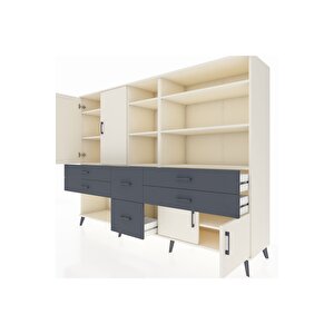 Hyperion Dolap 10 Raflı 6 Çekmeceli 4 Kapaklı 220x44x163 Aytaşı-aytaşı/antrasit