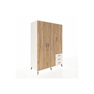 Kronos Dolap 6 Raflı 3 Çekmeceli Tek Askılı 132x59x195 Aytaşı-çam/aytaşı