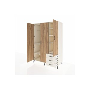 Kronos Dolap 6 Raflı 3 Çekmeceli Tek Askılı 132x59x195 Aytaşı-çam/aytaşı