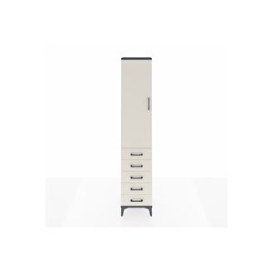 Arges Dolap 2 Raflı 5 Çekmeceli Tek Askılı 44x30x221 Antrasit-aytaşı