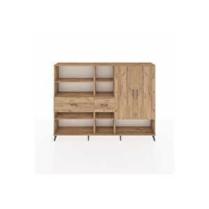 Arges Dolap 10 Raflı 2 Çekmeceli 2 Kapaklı 220x30x163 Çam-çam