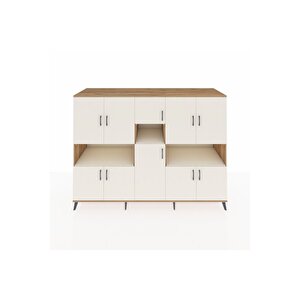 Kronos Dolap 14 Raflı 10 Kapaklı 220x59x163 Çam-aytaşı