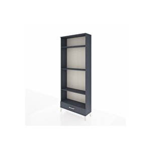 Arges Dolap 4 Raflı Tek Çekmeceli 88x30x221 Antrasit-antrasit