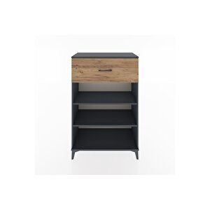 Hyperion Dolap 2 Raflı Tek Çekmeceli 88x44x134 Antrasit-çam