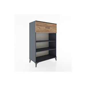 Hyperion Dolap 2 Raflı Tek Çekmeceli 88x44x134 Antrasit-çam