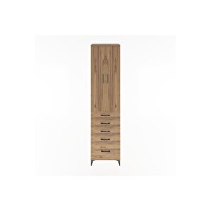 Hyperion Dolap 4 Raflı 5 Çekmeceli 2 Kapaklı 60x44x243 Çam-çam