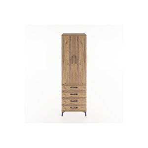 Hyperion Dolap 4 Raflı 4 Çekmeceli 2 Kapaklı 60x44x195 Çam-çam