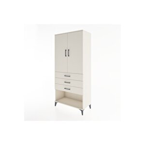 Hyperion Dolap 3 Raflı 3 Çekmeceli 2 Kapaklı 88x44x195 Aytaşı-aytaşı