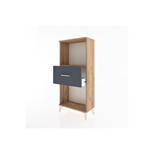 Hyperion Dolap Tek Raflı Tek Çekmeceli 60x44x134 Çam-antrasit