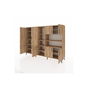 Hyperion Dolap 14 Raflı 9 Kapaklı 220x44x163 Çam-çam