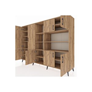 Hyperion Dolap 14 Raflı 9 Kapaklı 220x44x163 Çam-çam